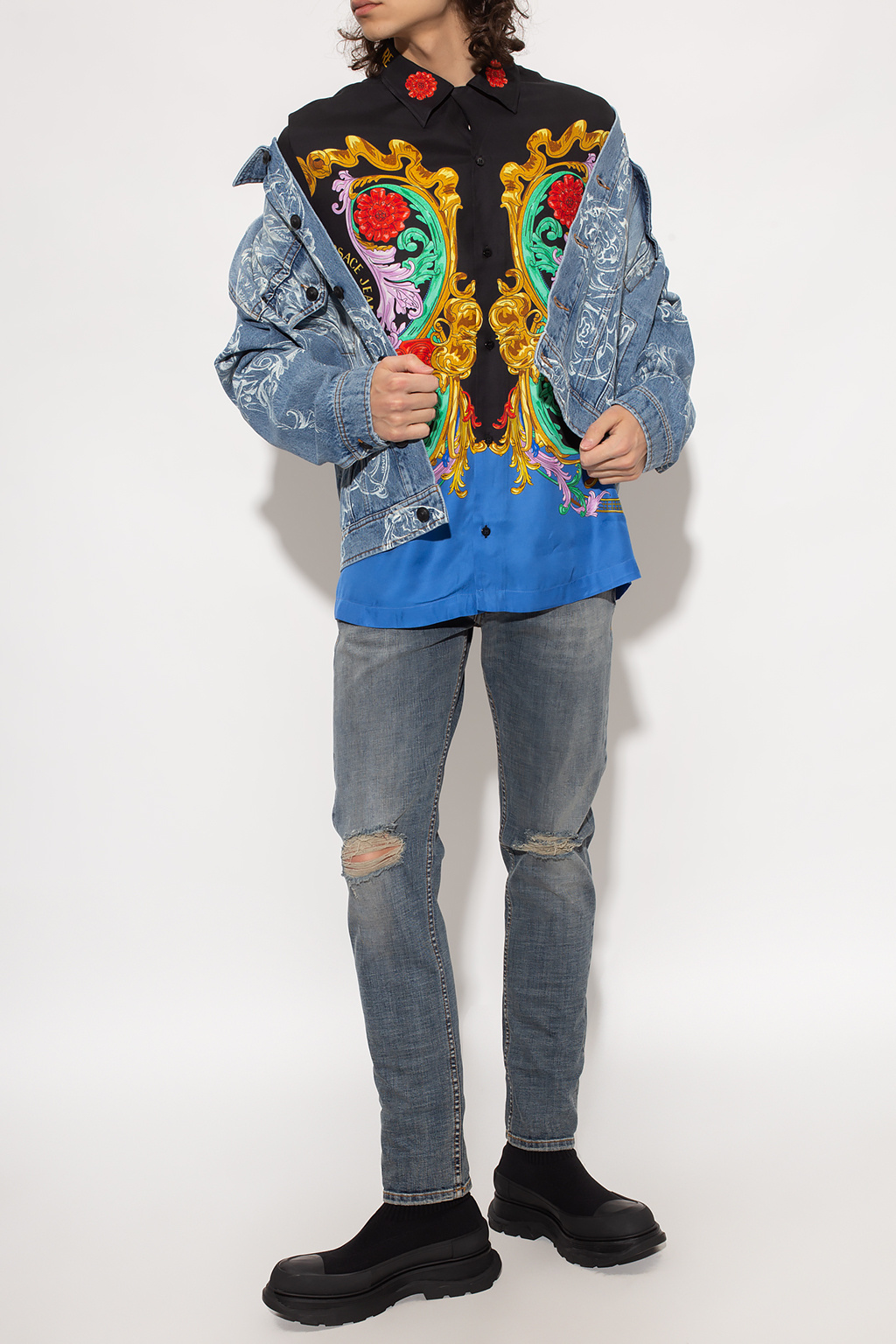 T-shirt en coton avec impression sur le devant et détails de